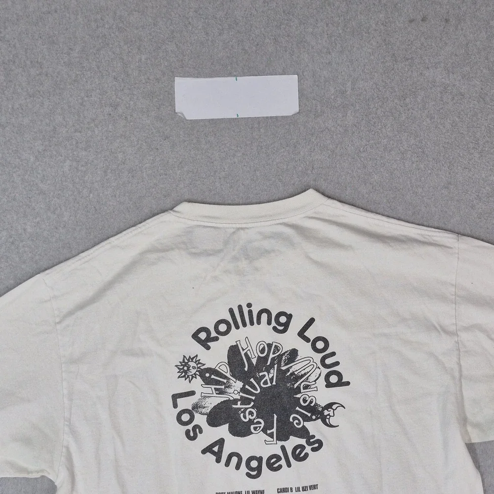 Rolling Loud Men Shirt L White Hip Hop Music Festival Poster Concert Tee READ
